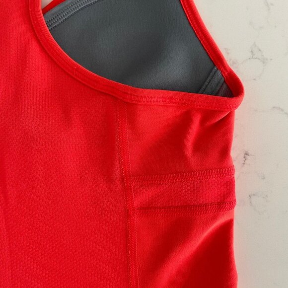 Nike Dri-Fit Activewear Racer Back Tank Top w Mesh Panels Shelf Bra Orange Sz XS - Picture 6 of 10